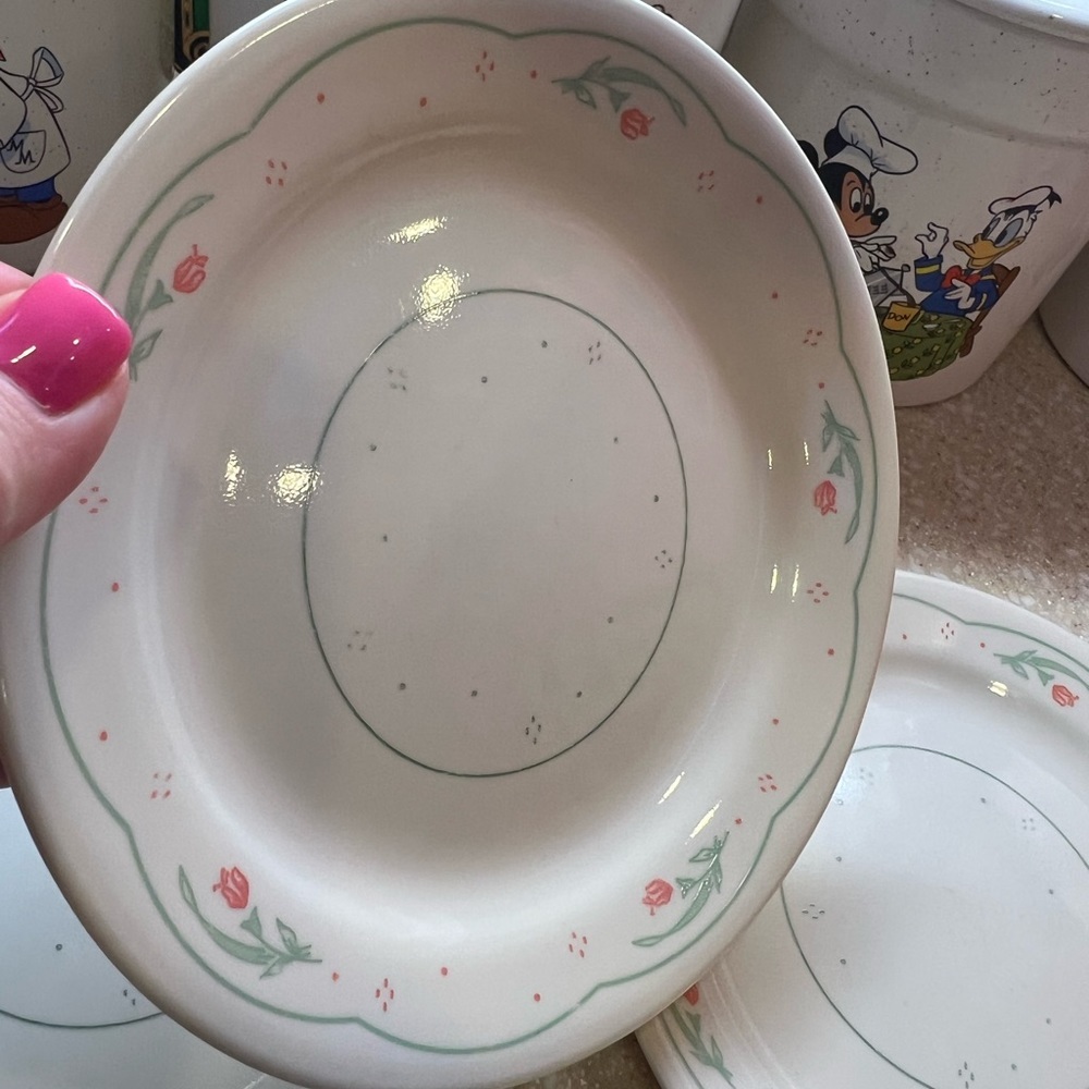 Set of 6 CORELLE CALICO ROSE 7.25 Salad or Bread small plates - Picture 9 of 16